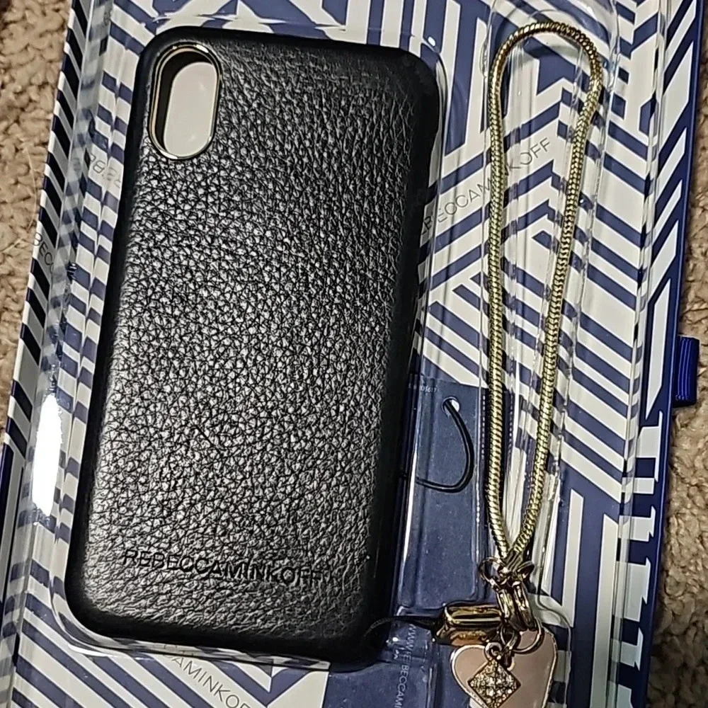Rebecca Minkoff‎ Leather Wrap Case with Charm- Iphone X